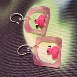 Pink Flamingo Earrings